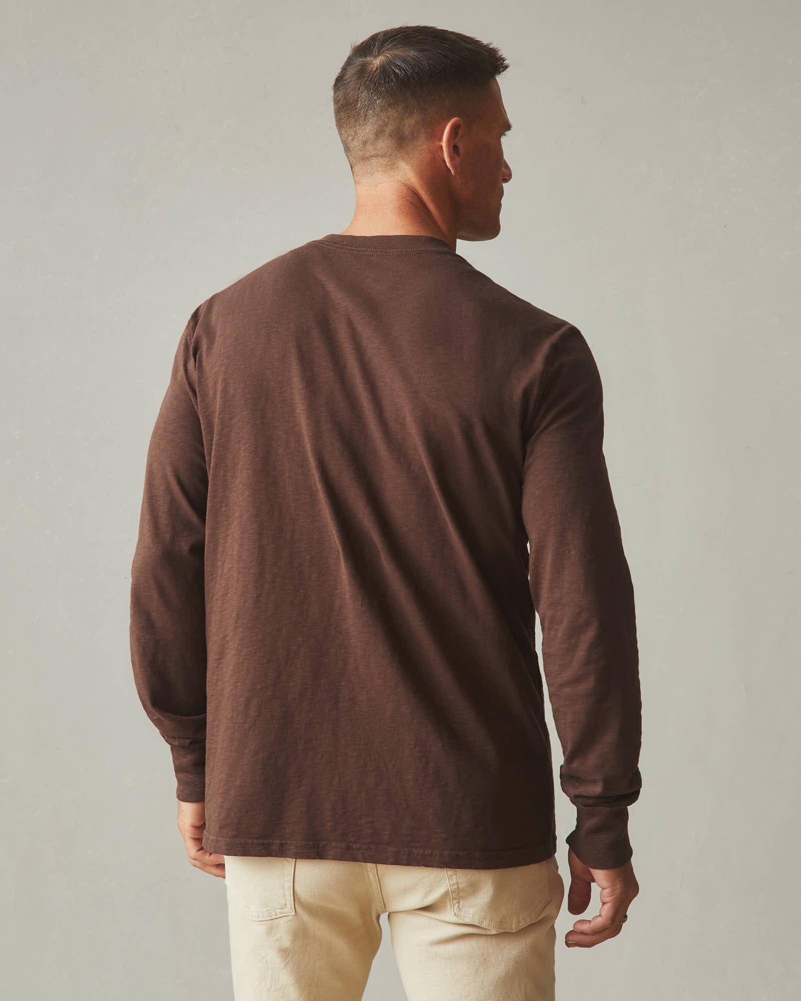Premium Slub Henley Tee Long Sleeve - Chicory Coffee Product Image