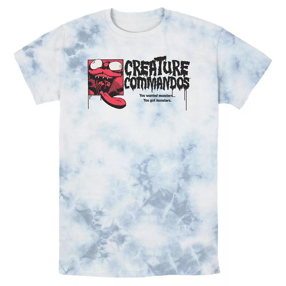 Men's Creature Commandos Weasel Crazy Portrait Bombard Wash Graphic Tee, Size: Medium, White Blue Product Image
