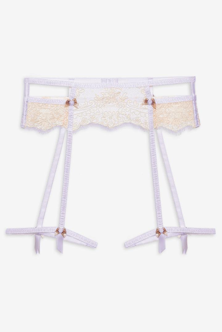Victoria Lace Garter Belt — Ivory Product Image