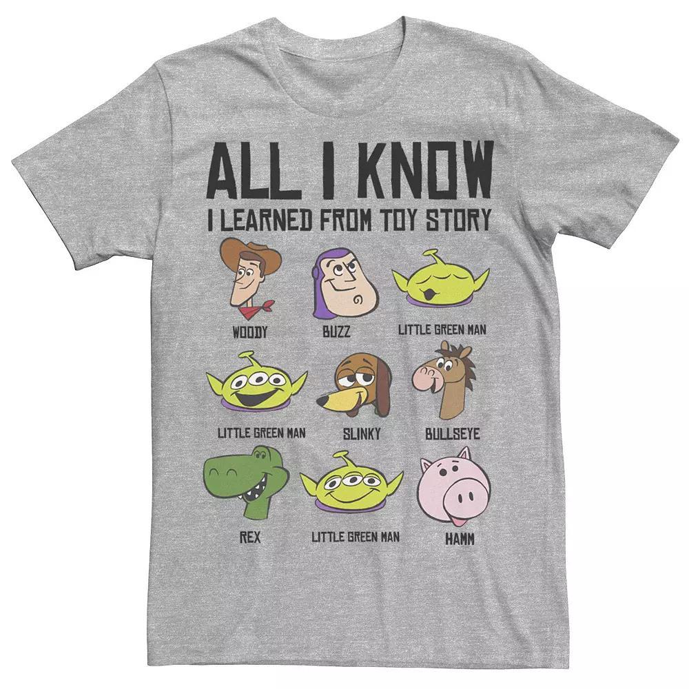 Disney / Pixar's Toy Story Men's All I Know I Learned From Toy Story Tee, Size: Large, Athletic Grey Product Image