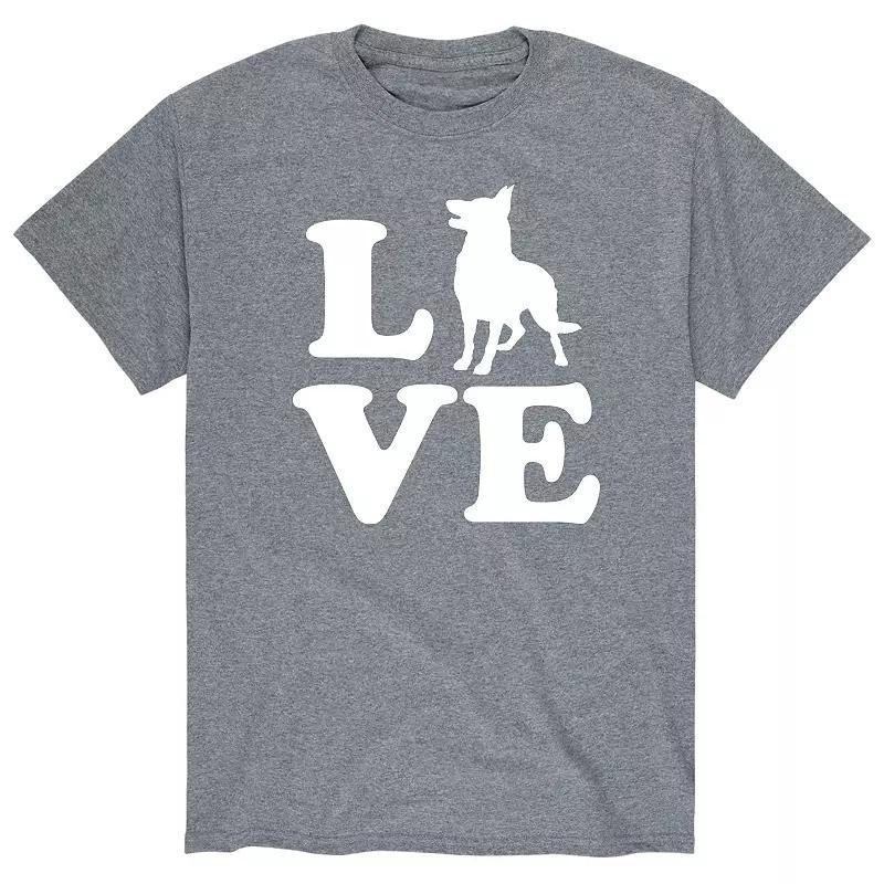 Men's Love German Shepherd Tee, Size: XL, Gray Product Image