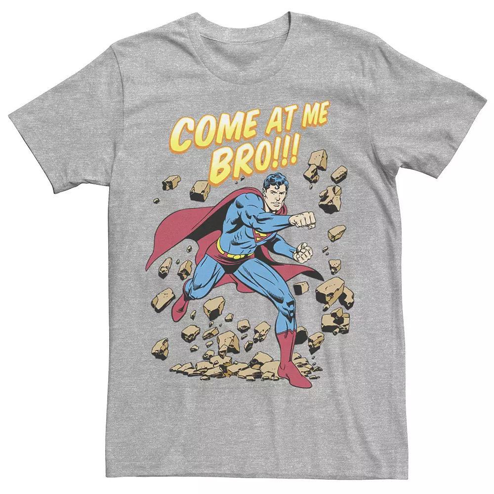 Men's DC Comics Superman Come At Me Bro Text Poster Tee, Size: Medium, Grey Heather Product Image
