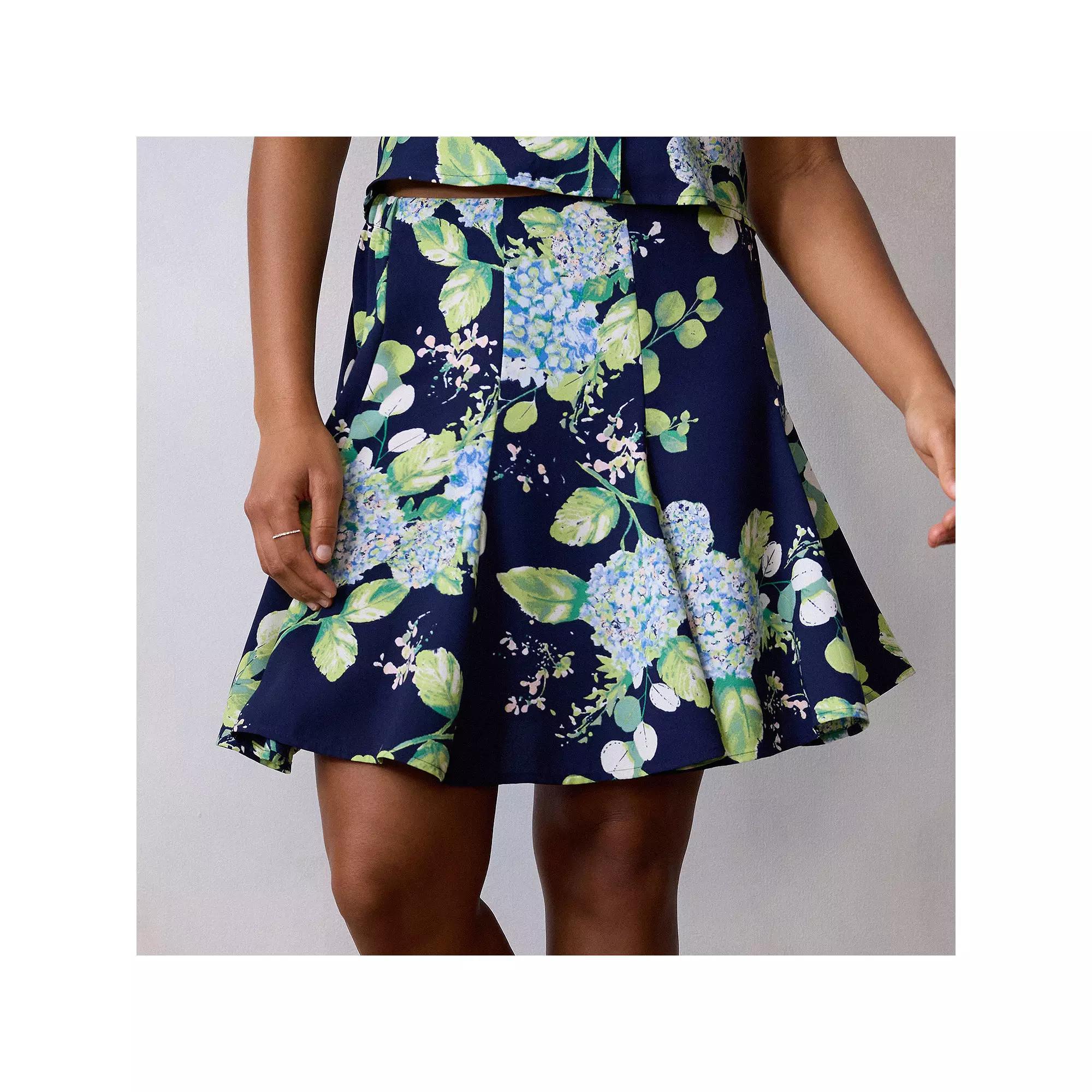 Women's LC Lauren Conrad Paneled Mini Skirt, Size: Medium, Blue Cape Blooms Product Image
