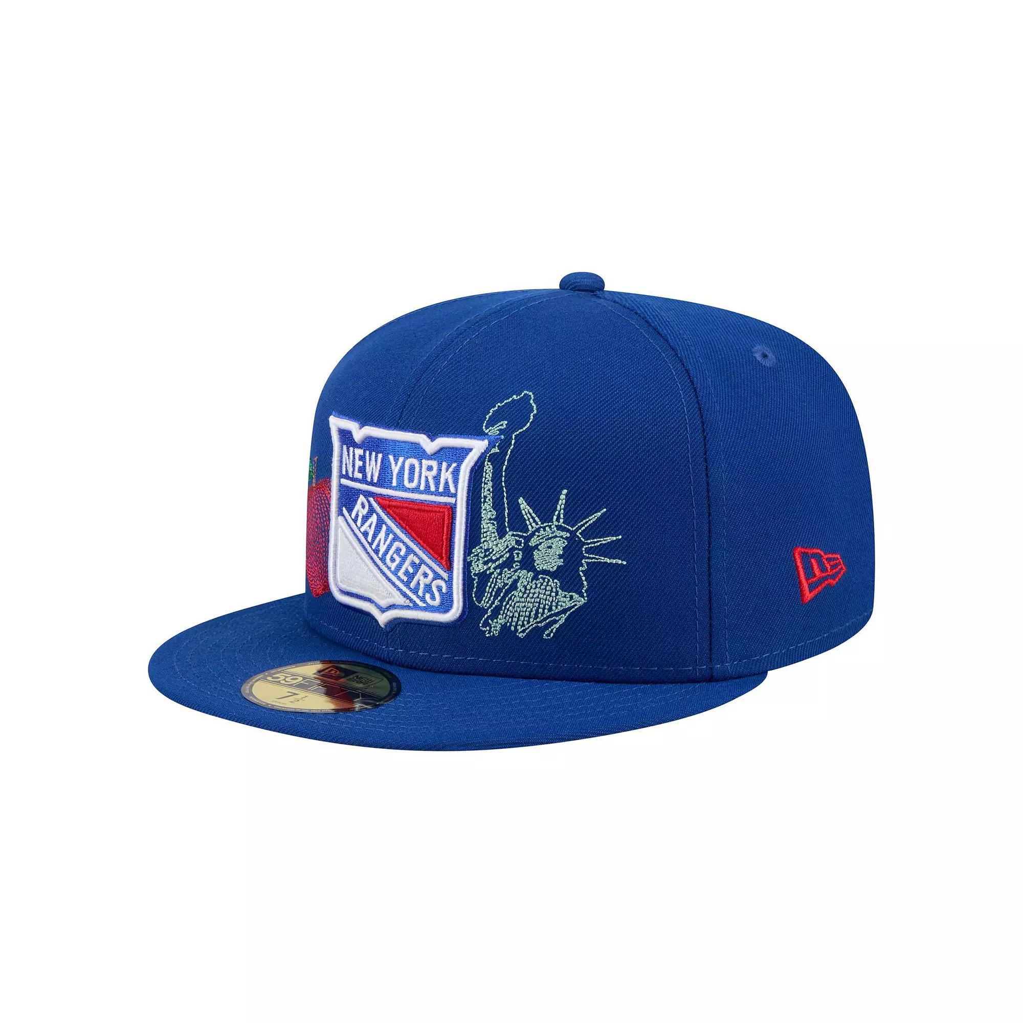 Men's New Era Blue New York Rangers State Stitch 59FIFTY Fitted Hat, Size: 7 3/4, Ran Blue Product Image