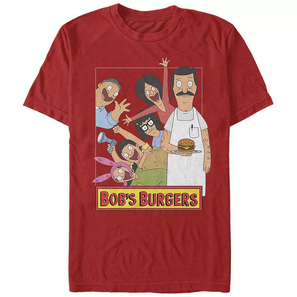 Men's Bob's Burgers Family Photo Graphic Tee, Size: Medium, Red Product Image