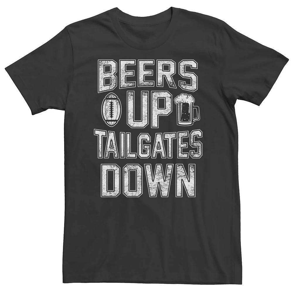 Men's Beers Up, Tailgates Down Graphic Tee, Size: XL, Black Product Image
