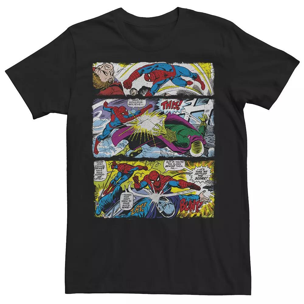 Men's Marvel Spider-Man Comic Panels Tee, Size: Medium, Black Product Image