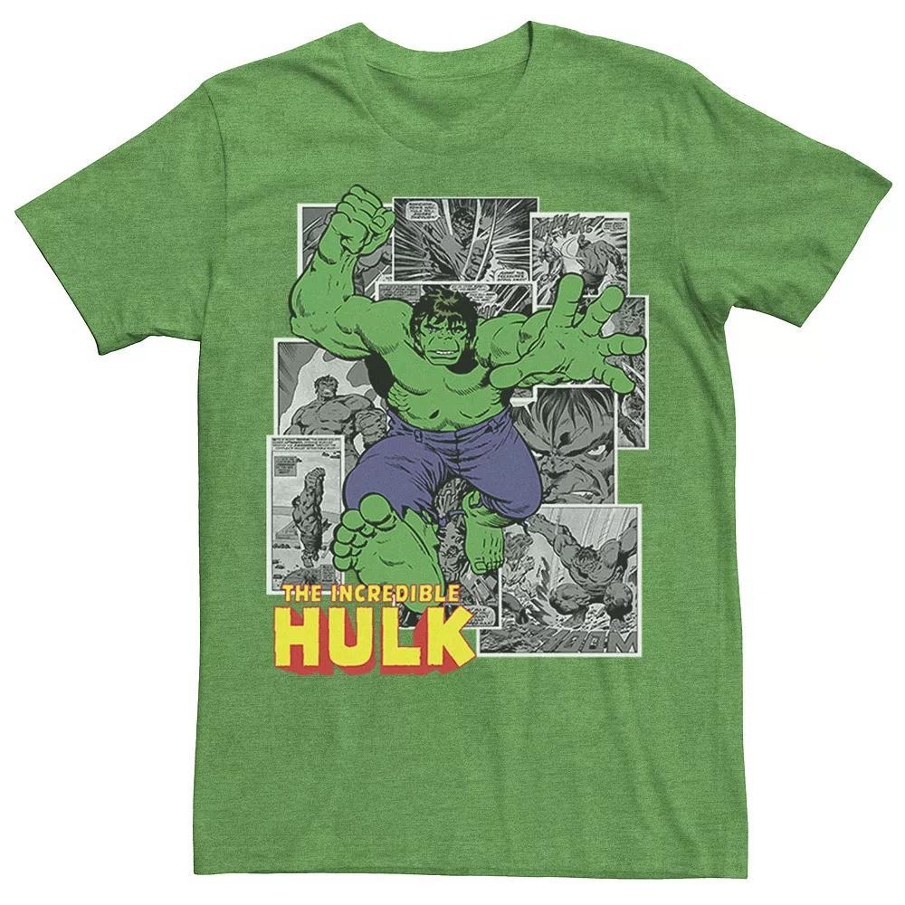 Men's Marvel Avengers The Incredible Hulk Comic Panel Portrait Graphic Tee, Size: Large, Kelly Grey Product Image