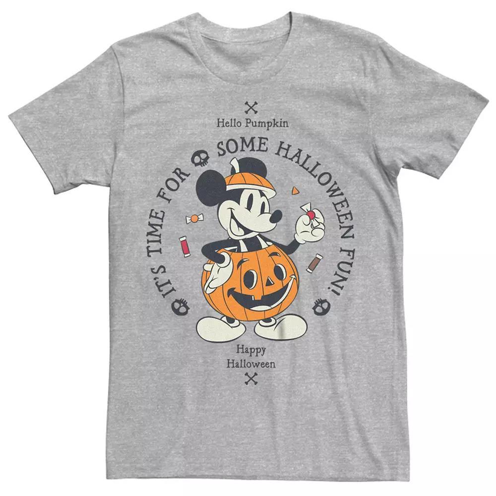 Disney's Mickey Mouse Men's Classic Halloween It's Time For Some Fun Jack-o'-lantern Tee, Size: Small, Athletic Grey Product Image