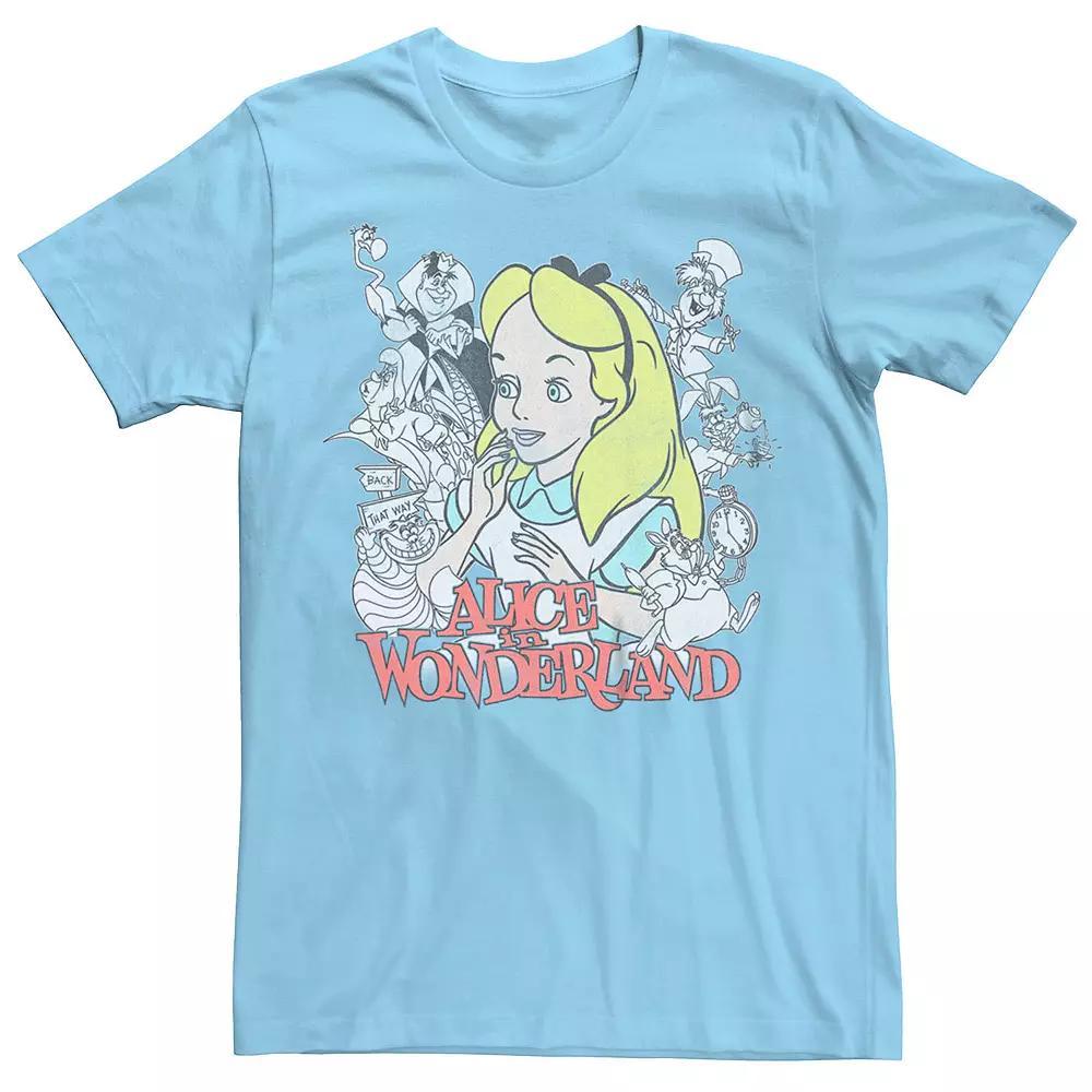 Men's Disney's Alice In Wonderland Characters Tee, Size: Large, Light Blue Product Image