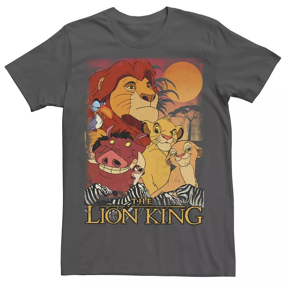 Disney's The Lion King Happy Group Shot Poster Men's Tee, Size: Medium, Grey Product Image