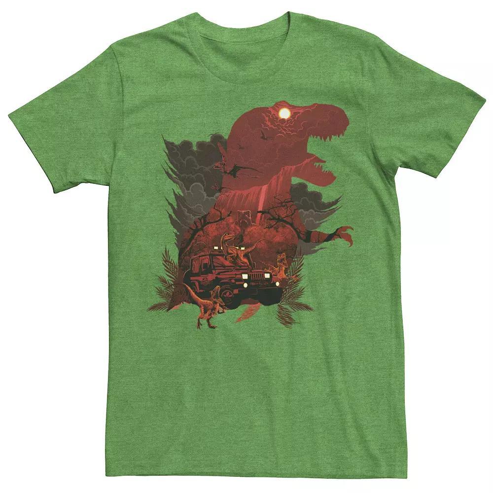 Men's Jurassic Park T-Rex Red Safari Collage Graphic Tee, Size: XXL, Red Grey Product Image