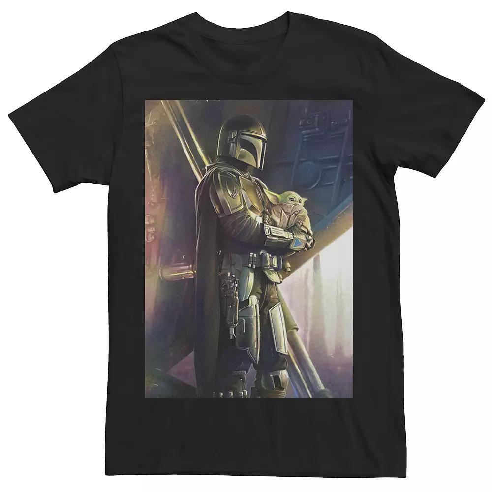 Men's Star Wars: The Mandalorian The Child and Mandalorian Poster Tee, Size: Medium, Black Product Image