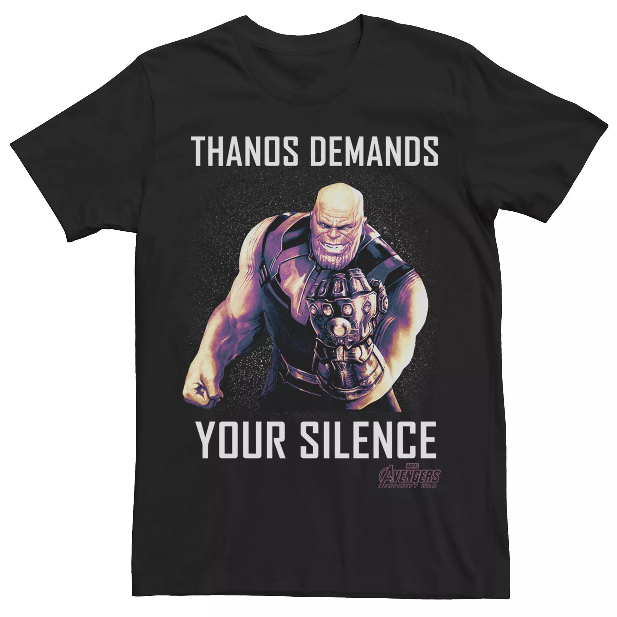 Men's Marvel Avengery Infinity War Thanos Silence Graphic Tee, Size: Large, Black Product Image