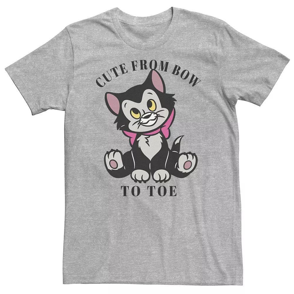 Big & Tall Disney Pinocchio Figaro Cute From Bow To Toe Tee, Men's, Size: 4XL Tall, Athletic Grey Product Image