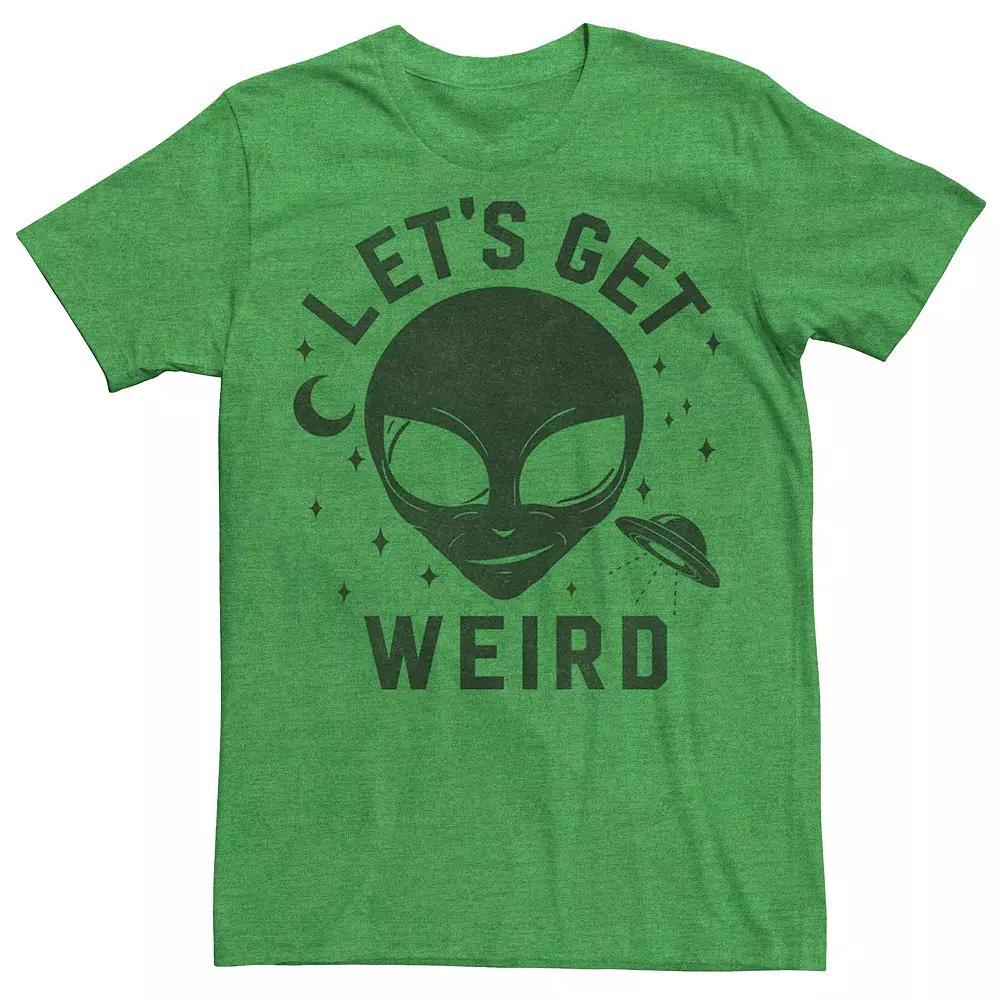 Men's Lets Get Weird Alien Tee, Size: Large, Kelly Grey Product Image