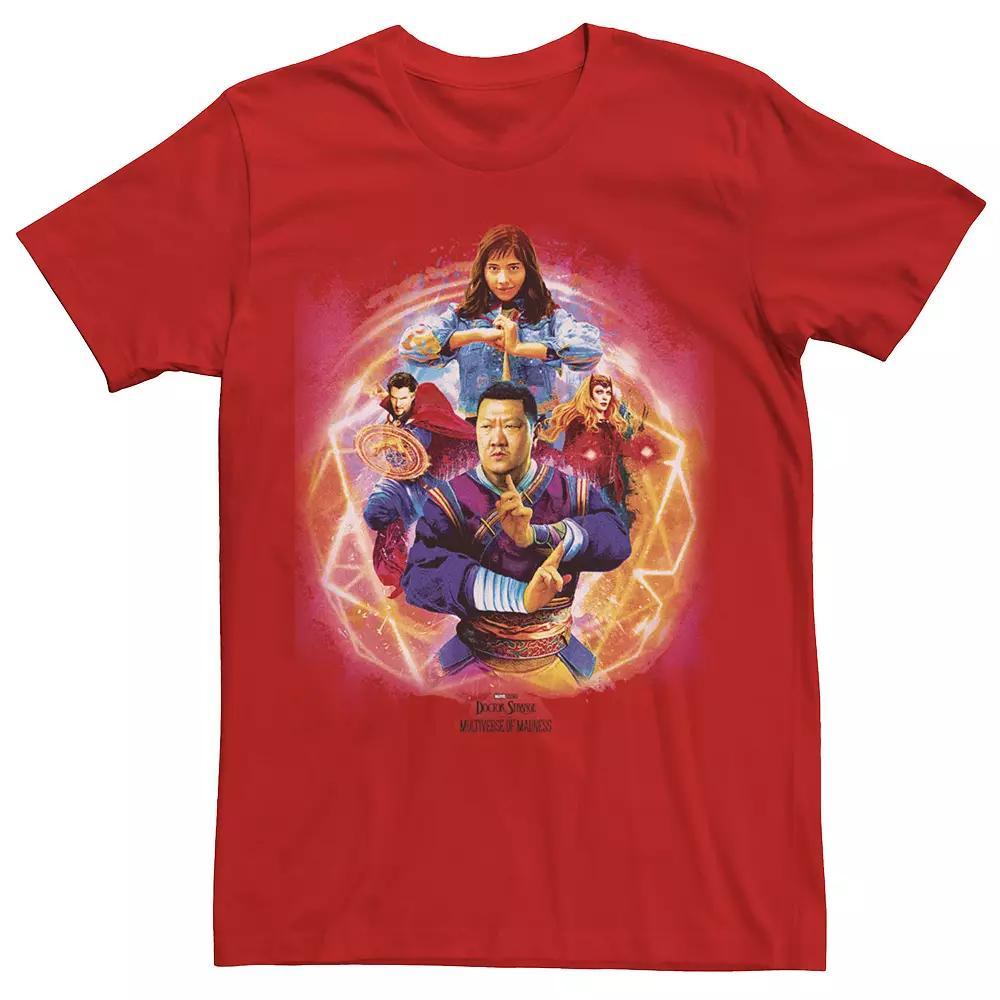 Men's Marvel Doctor Strange Movie 2 Strong Three Hero Groupshot Tee, Size: XXL, Red Product Image
