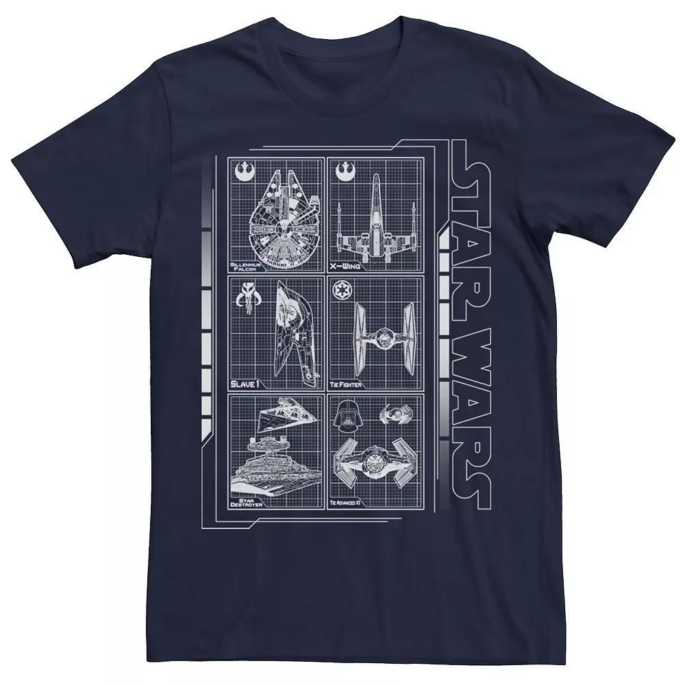 Men's Star Wars Battle Ships Schematic Tee, Size: Large, Red Product Image