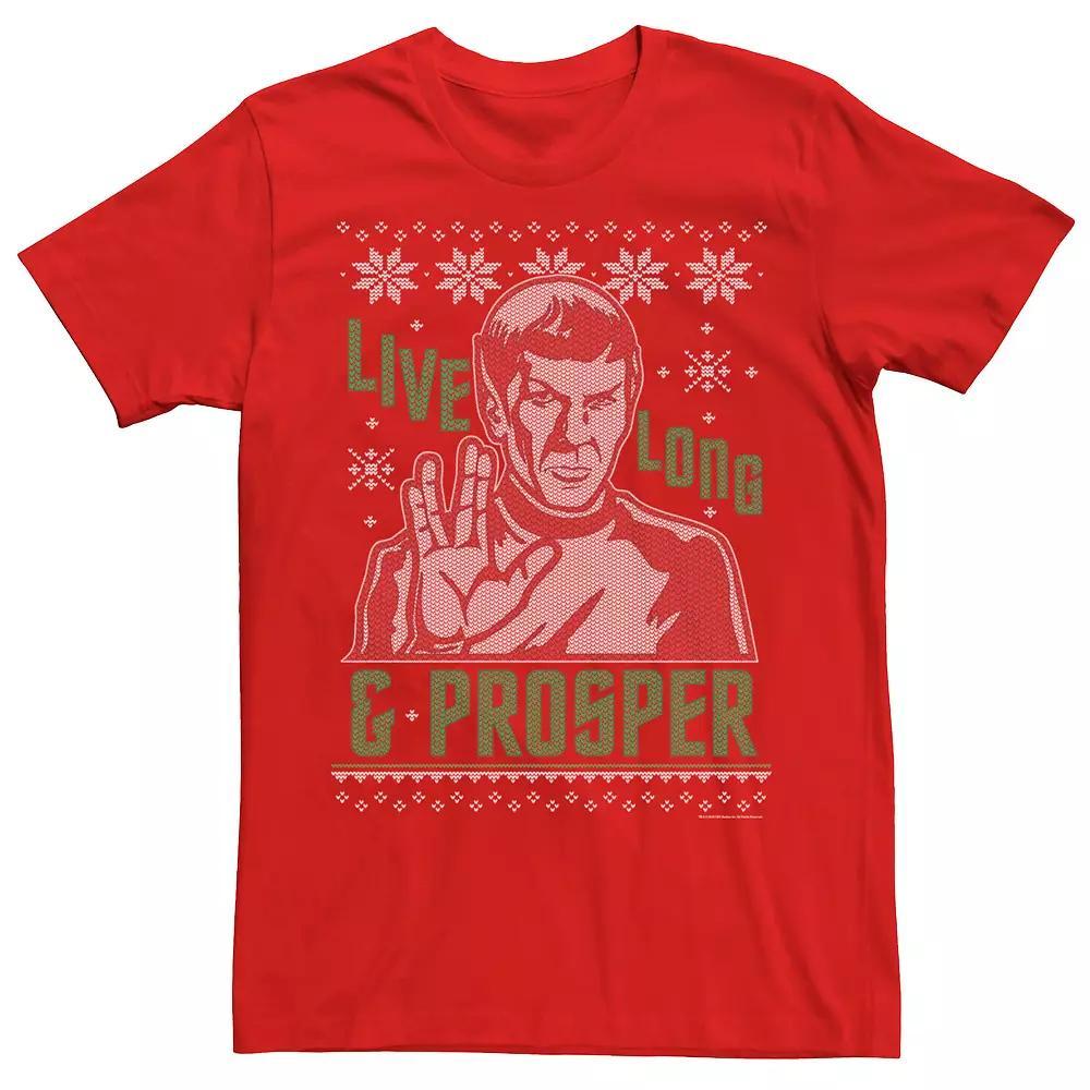Men's Star Trek Original Series Spock Holiday Tee, Size: Small, Red Product Image