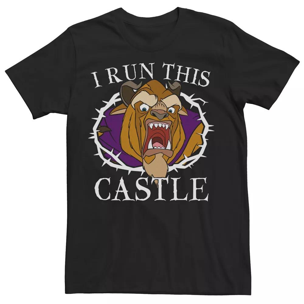 Men's Disney's Beauty and the Beast I Run This Castle Tee, Size: XXL, Navy Grey Product Image