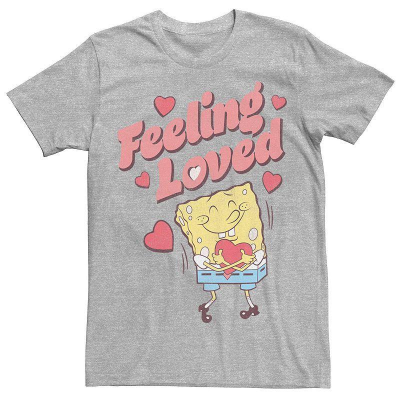 Big & Tall SpongeBob Feeling Loved Tee, Men's, Size: XXL Tall, Athletic Grey Product Image