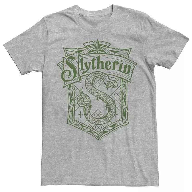 Men's Harry Potter Slytherin Detailed Crest Tee, Size: Large, Athletic Grey Product Image