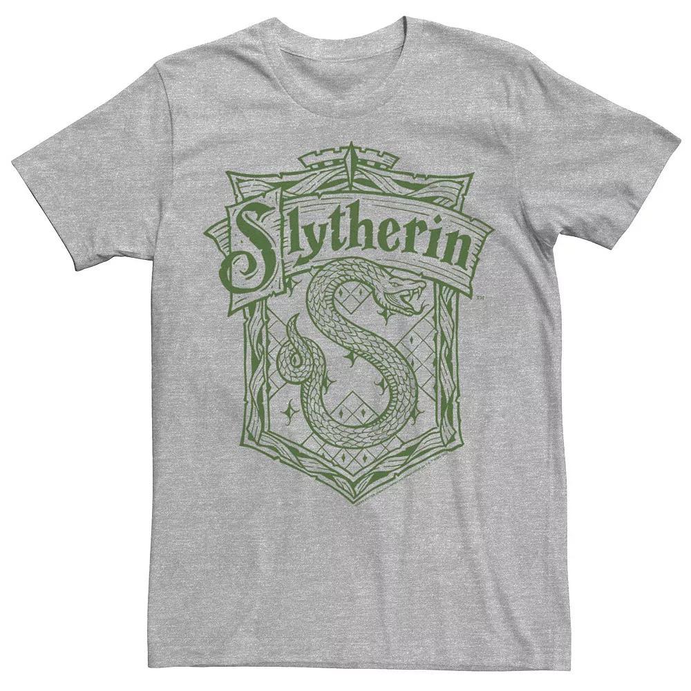 Men's Harry Potter Slytherin Detailed Crest Tee, Size: Large, Athletic Grey Product Image