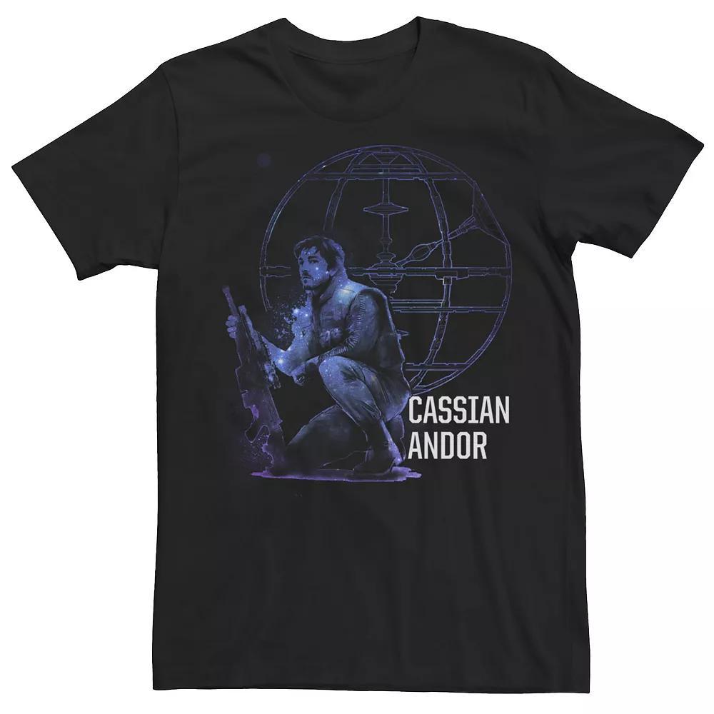 Men's Star Wars Rogue One Cassian Andor Galaxy Print Graphic Tee, Size: Large, Black Product Image