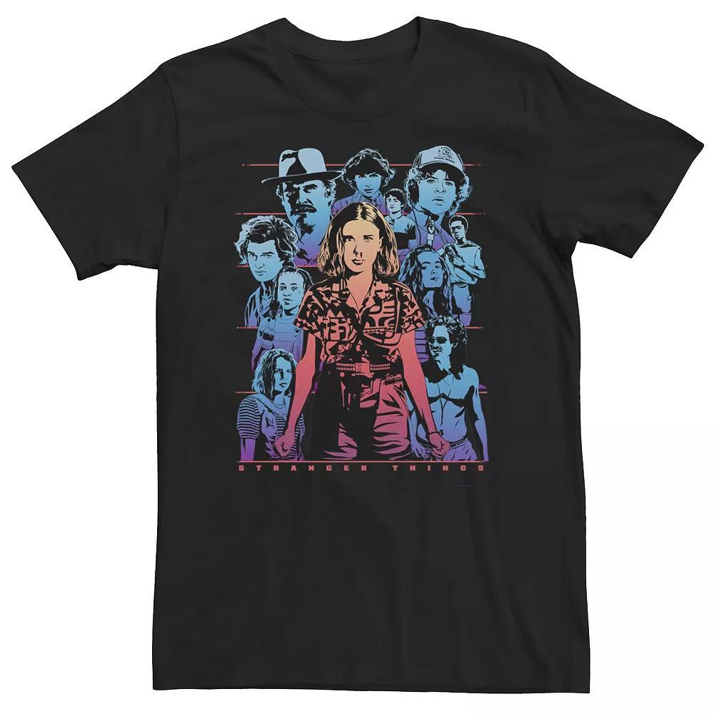 Big & Tall Stranger Things Group Shot Populous Gazing Tee, Men's, Size: 3XL Tall, Black Product Image