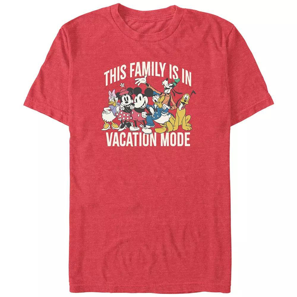 Disney's Mickey Mouse And Friends Vacation Mode Big & Tall Graphic Tee, Men's, Size: 3XL Tall, Red Grey Product Image
