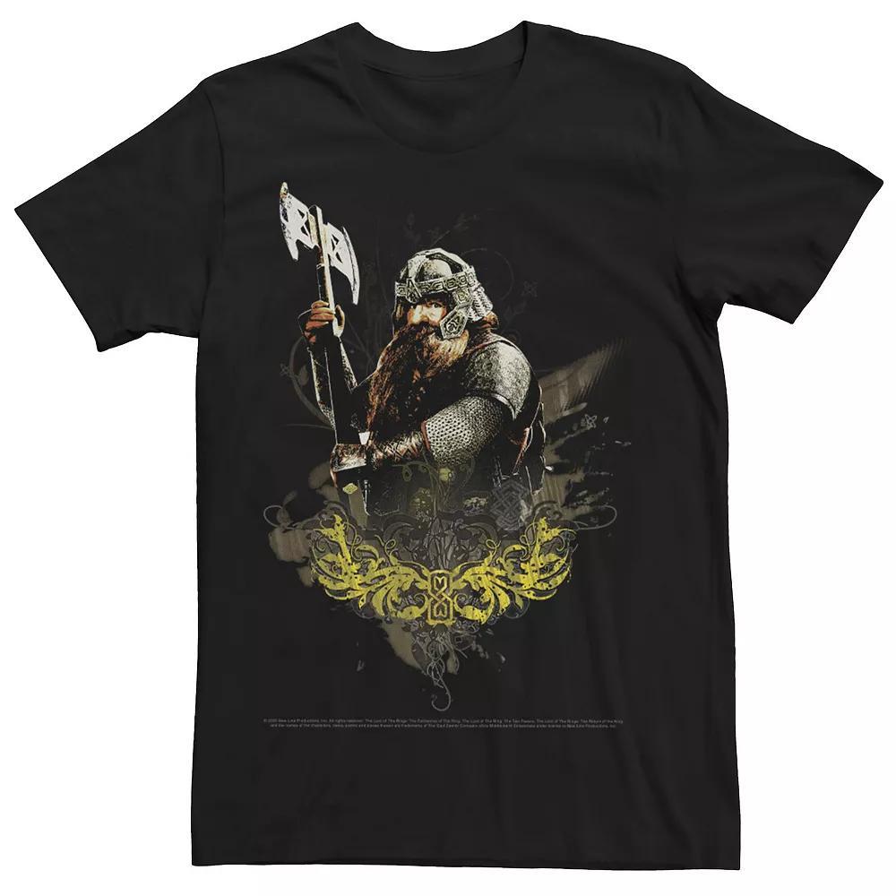 Men's The Lord Of The Rings Gimli Paint Splatter Portrait Tee, Size: 3XL, Black Product Image