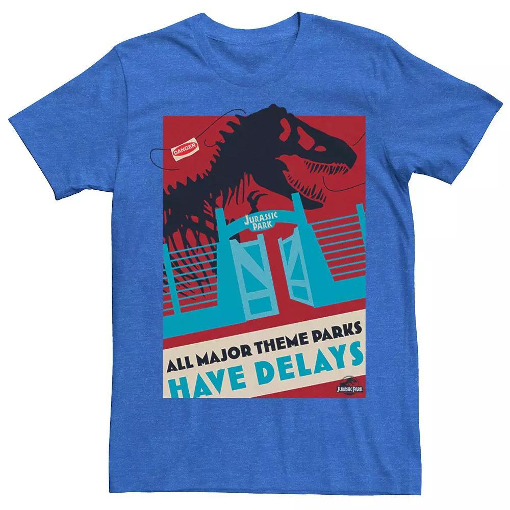 Men's Jurassic Park Delays Simple Gate Tee, Size: Large, Royal Grey Product Image