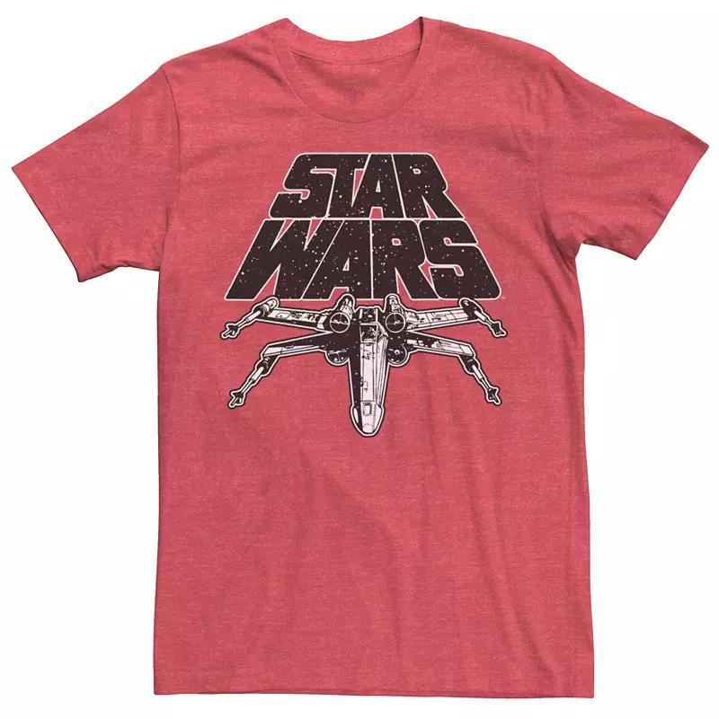 Men's Star Wars X-Wing Retro Logo Space Tee, Size: XL, Red Grey Product Image