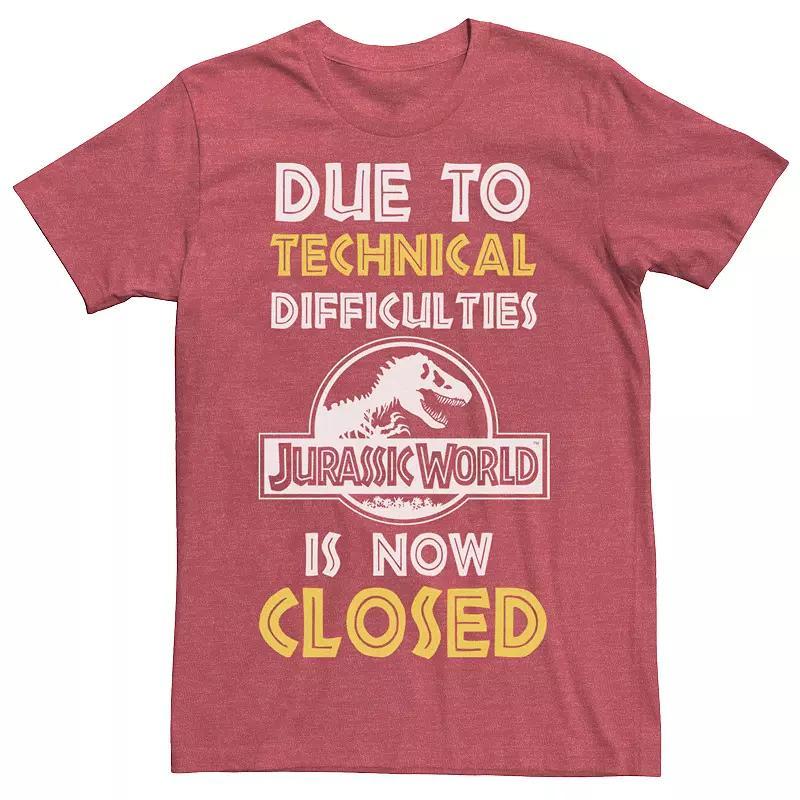 Men's Jurassic World Technical Difficulties Sign Graphic Tee, Size: Small, Grey Heather Product Image