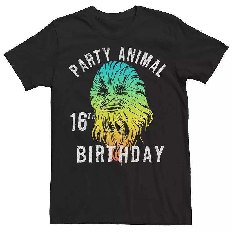 Men's Star Wars Chewbacca "Party Animal" 16th Birthday Graphic Tee, Size: XL, Black Product Image