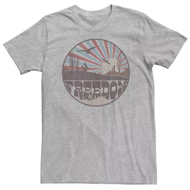 Big & Tall Freedom Retro Americana Circle Portrait Tee, Men's, Size: XXL Tall, Athletic Grey Product Image