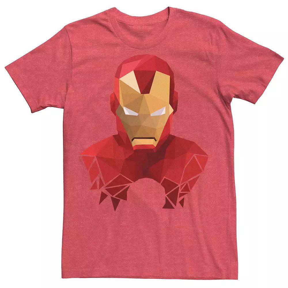 Men's Marvel Low Poly Geometric Iron Man Tee, Size: Small, Red Grey Product Image