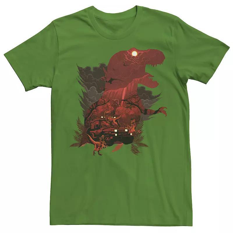 Men's Jurassic Park T-Rex Red Safari Collage Graphic Tee, Size: XXL, Red Grey Product Image