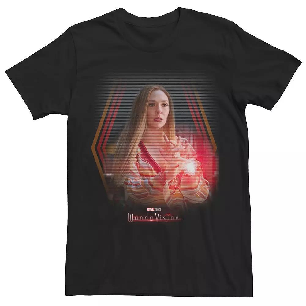 Men's Marvel WandaVision Red Scarlet Glitch Portrait Tee, Size: Medium, Black Product Image
