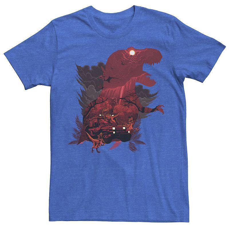 Men's Jurassic Park T-Rex Red Safari Collage Graphic Tee, Size: XXL, Red Grey Product Image