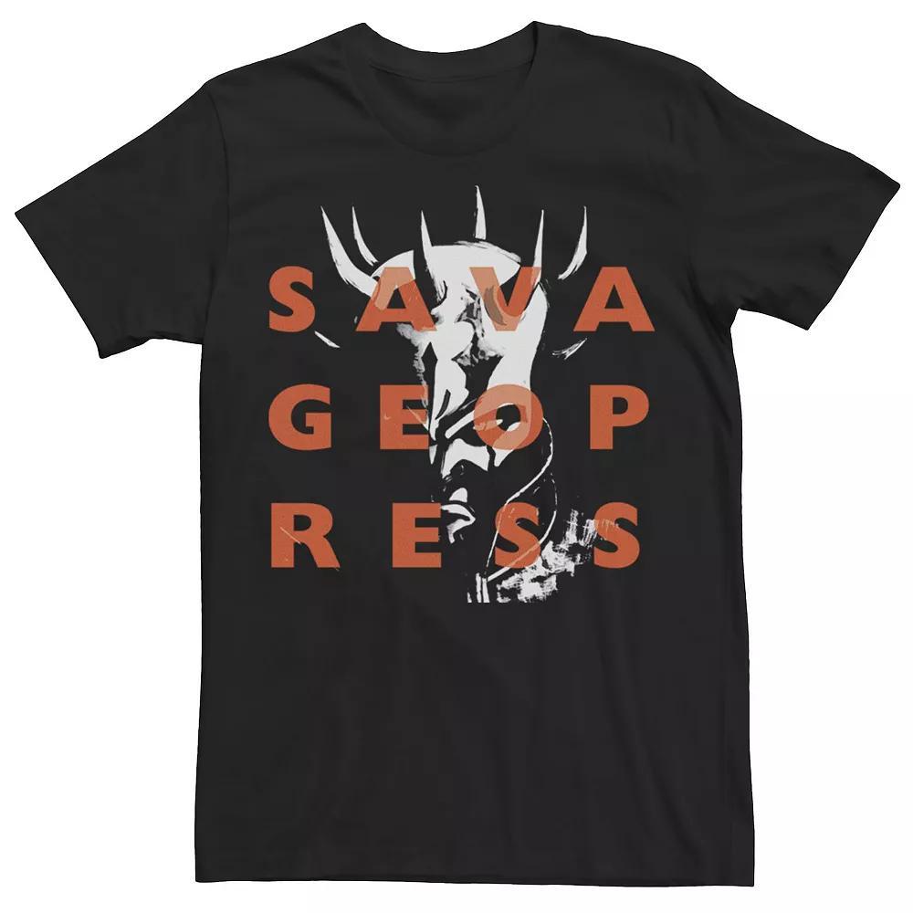 Men's Star Wars: Clone Wars Savage Opress Text Overlay Tee, Size: XL, Black Product Image