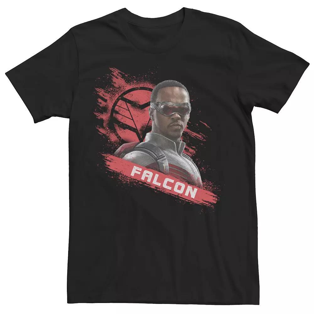 Men's Marvel Falcon & Winter Soldier Falcon Distressed Symbol Tee, Size: Large, Black Product Image