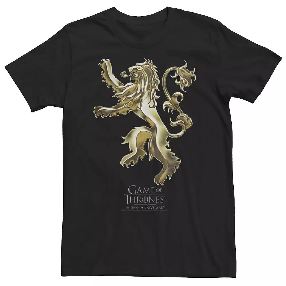 Men's Game Of Thrones Iron Anniversary Lion Logo Tee, Size: XL, Black Product Image