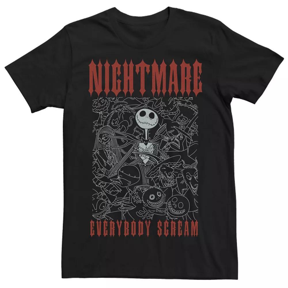 Men's The Nightmare Before Christmas Jack Everybody Scream Graphic Tee, Size: 3XL Tall, Black Product Image