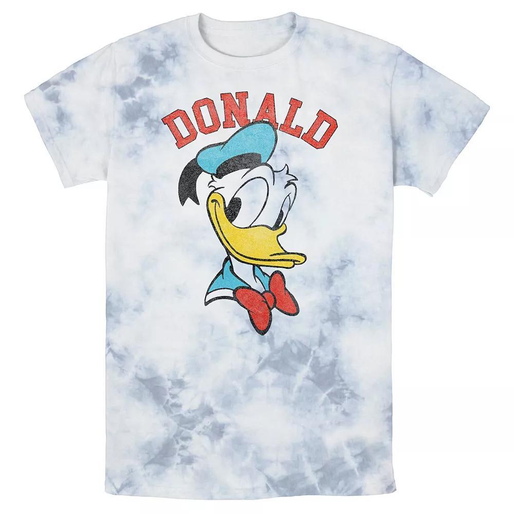 Men's Disney Mickey And Friends Donald Duck Happy Big Face Wash Tee, Size: Large, White Blue Product Image