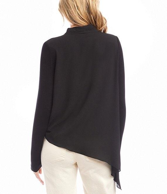 Karen Kane Double Layer Asymmetric Faux Wrap Top Product Image