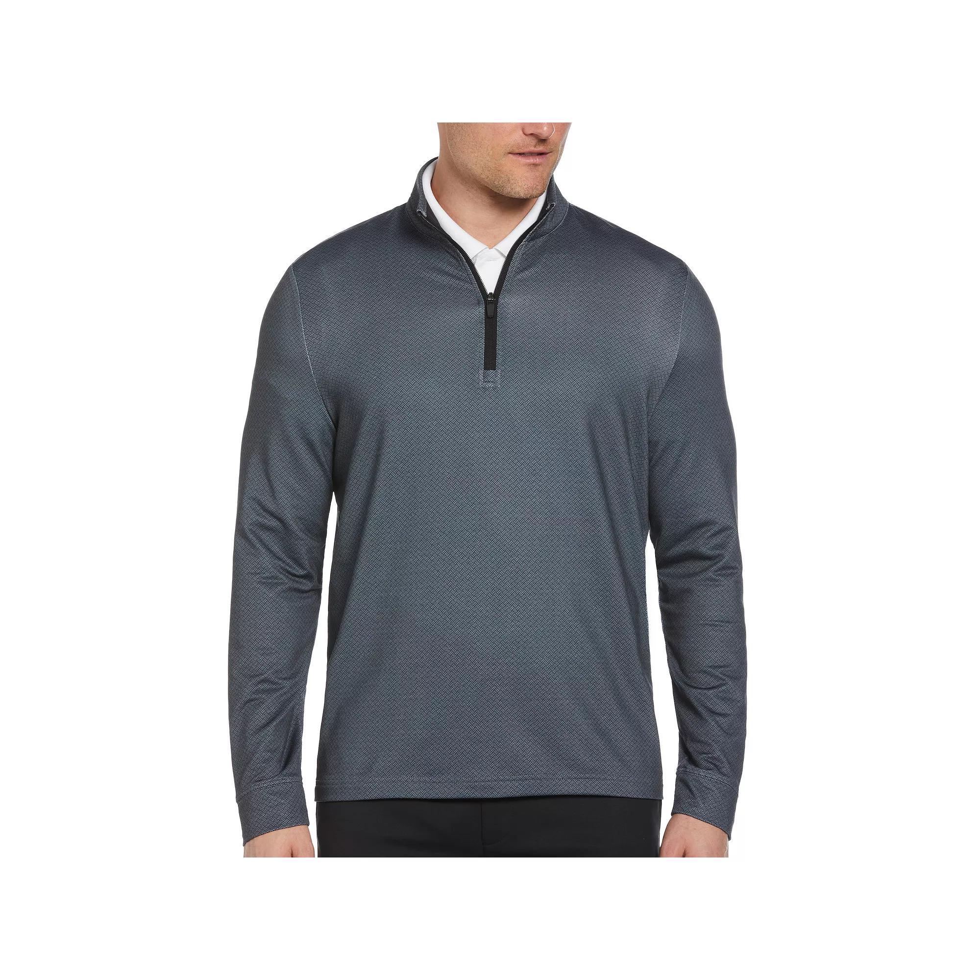 Mens Grand Slam Heathered Quarter Zip Golf Jacket Black Product Image