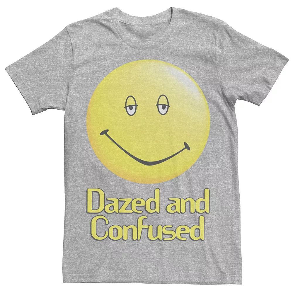 Men's Dazed And Confused Droopy Smiley Face Simple Background Tee, Size: XXL, Athletic Grey Product Image