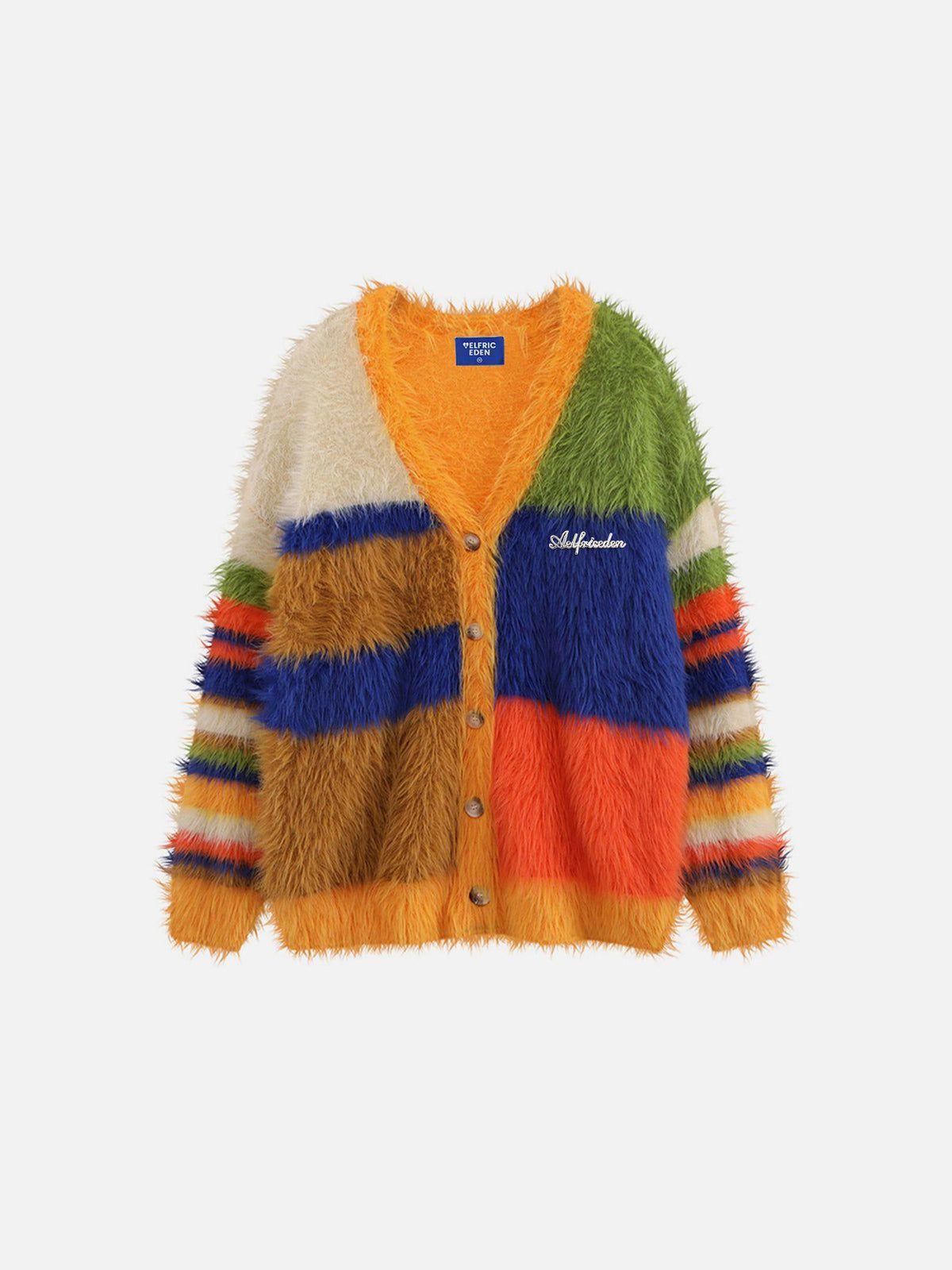 Aelfric Eden Color Block Striped Cardigan Product Image