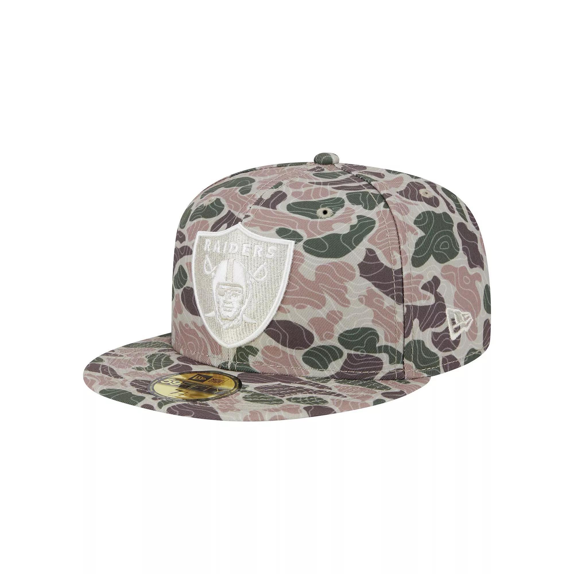 Men's New Era  Las Vegas Raiders Geo Camo 59FIFTY Fitted Hat, Size: 7 1/2, Lvr Green Product Image